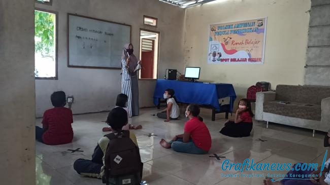 Peduli Pendidikan Polsek Ampenan Sediakan Wi-Fi Gratis untuk Belajar Daring 